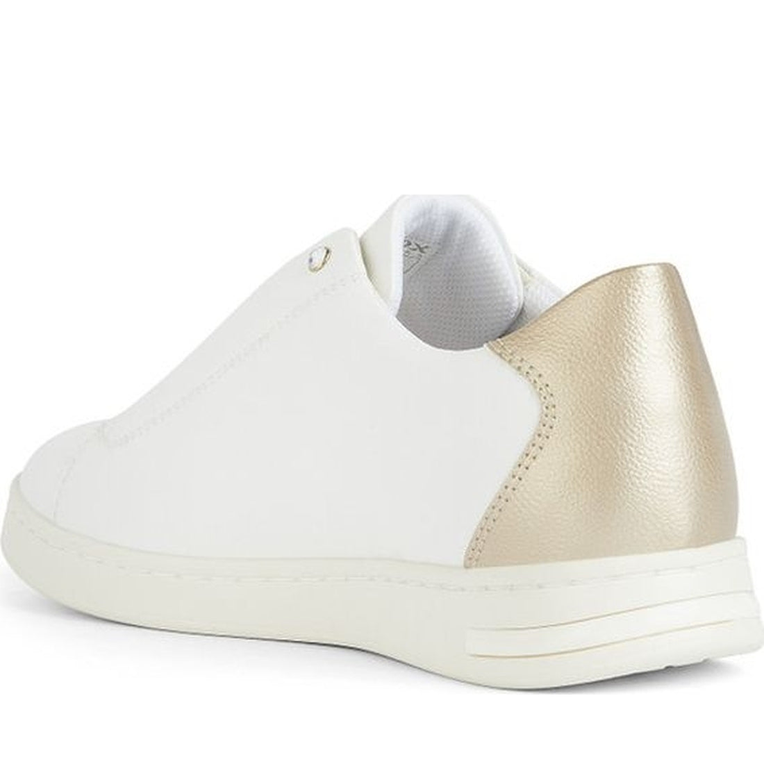 Geox womens white, lt gold jaysen sneakers | Vilbury London