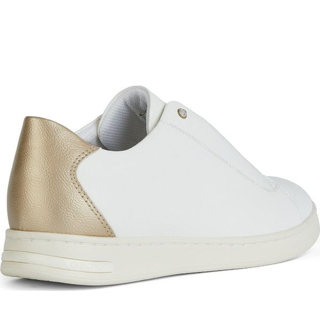 Geox womens white, lt gold jaysen sneakers | Vilbury London