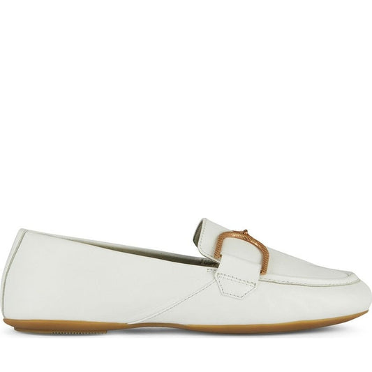 Geox womens white palmaria moccasins | Vilbury London