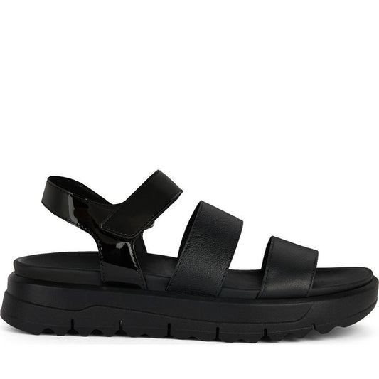 Geox womens black xand 2.1s sandals | Vilbury London