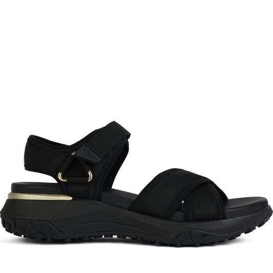 Geox womens black sorapis grip sandals | Vilbury London