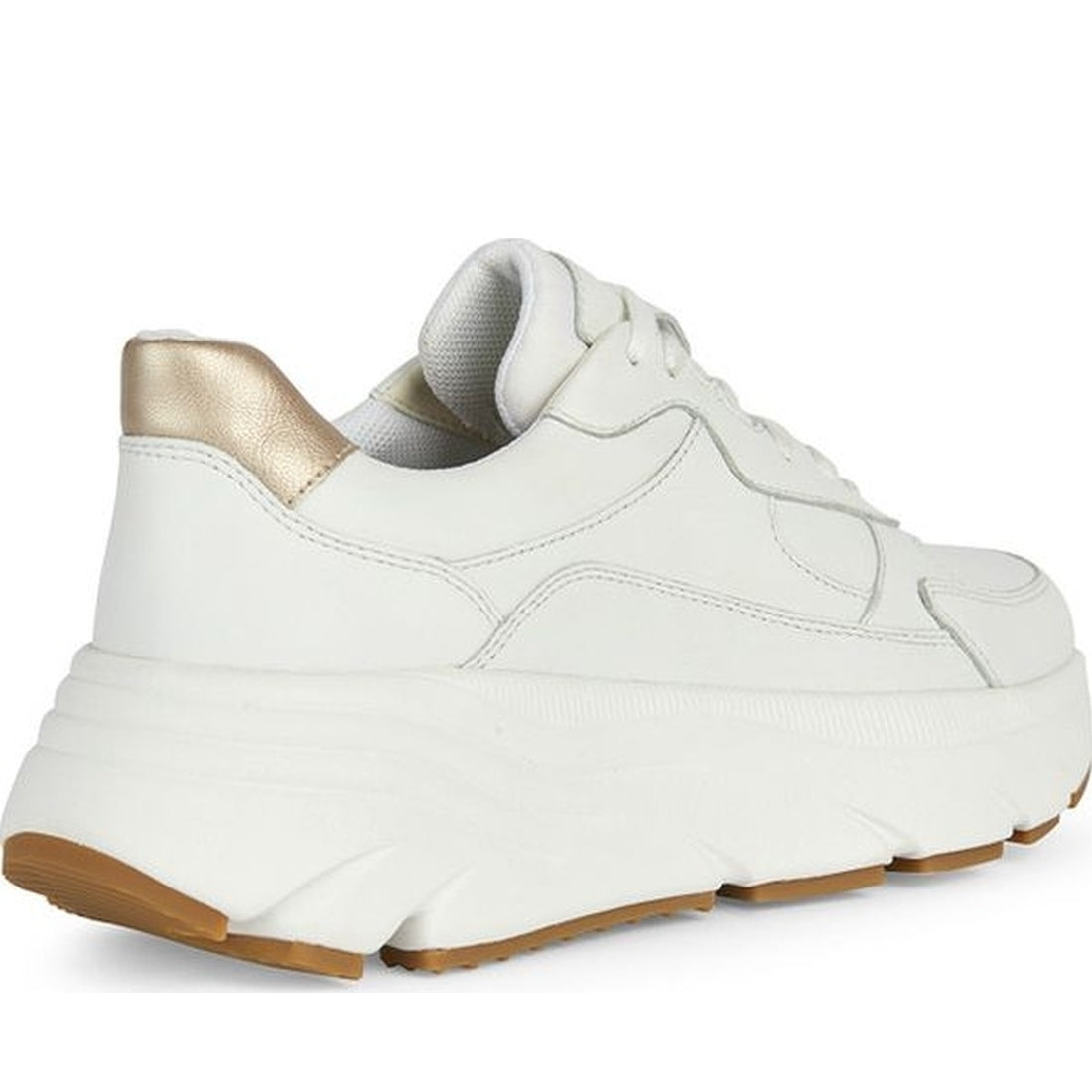 Geox womens white, lt gold diamanta sneakers | Vilbury London