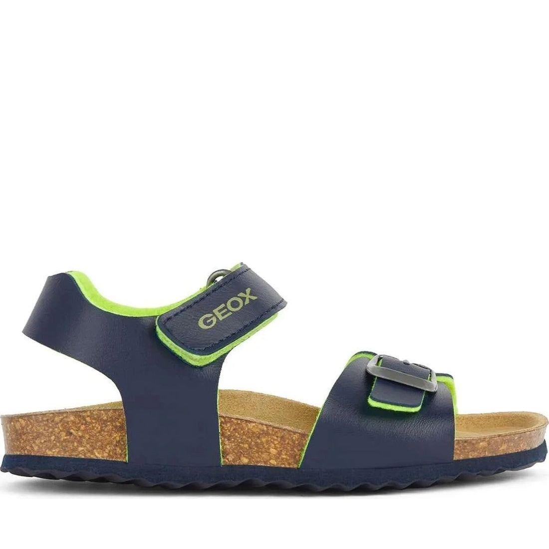 Geox boys navy, fluo yellow ghita sandals | Vilbury London