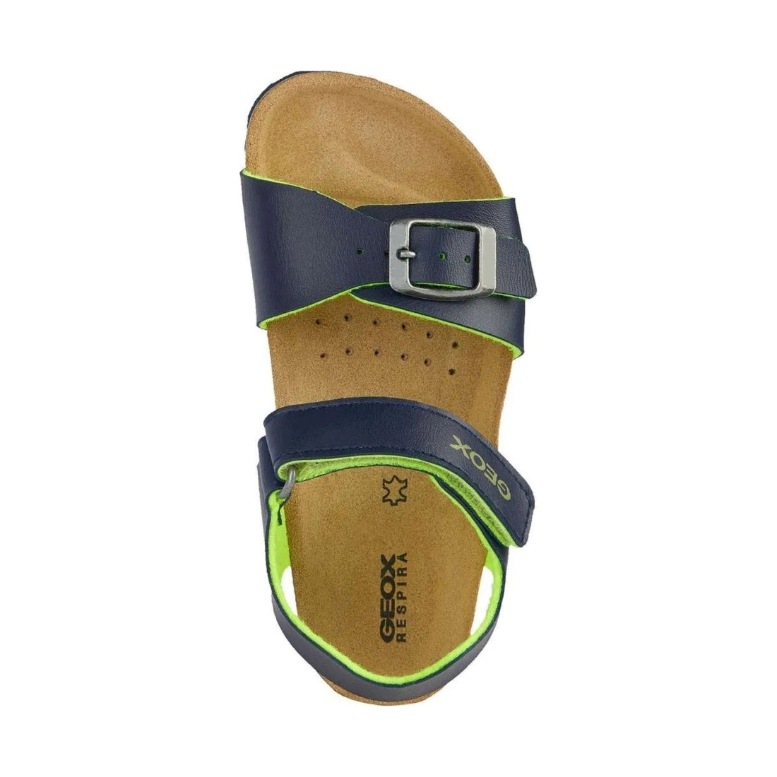 Geox boys navy, fluo yellow ghita sandals | Vilbury London