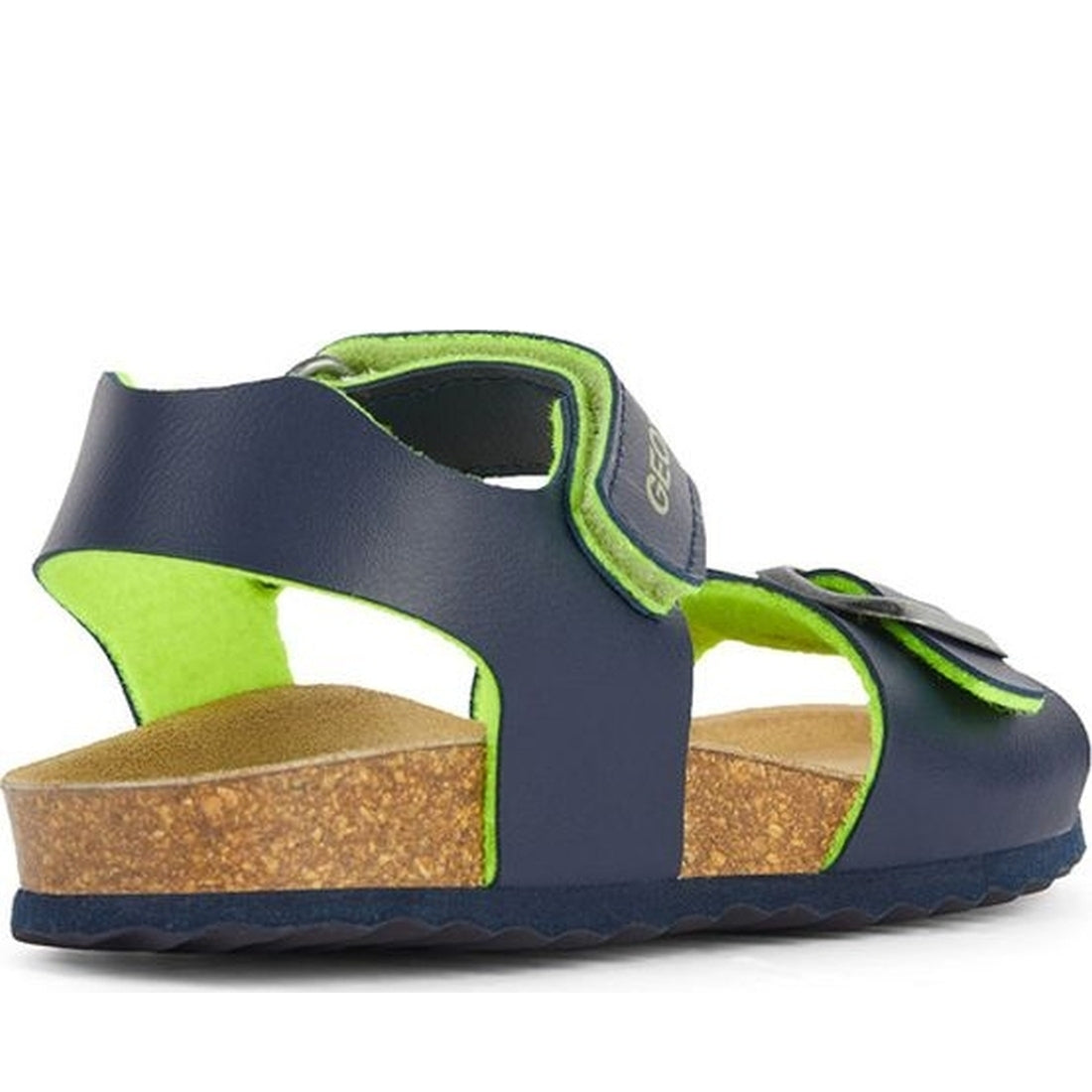 Geox boys navy, fluo yellow ghita sandals | Vilbury London