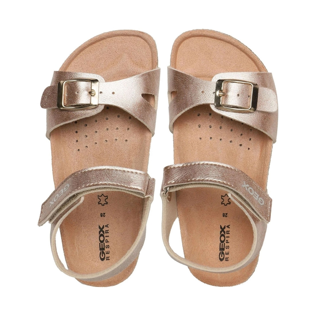 Geox girls rose gold adriel sandals | Vilbury London