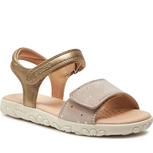 Geox girls platinum, beige sandal haiti | Vilbury London