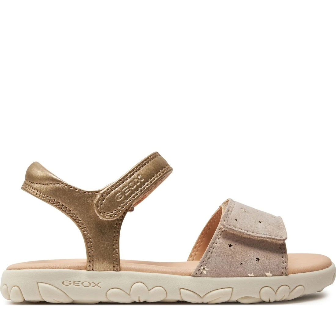 Geox girls platinum, beige sandal haiti | Vilbury London