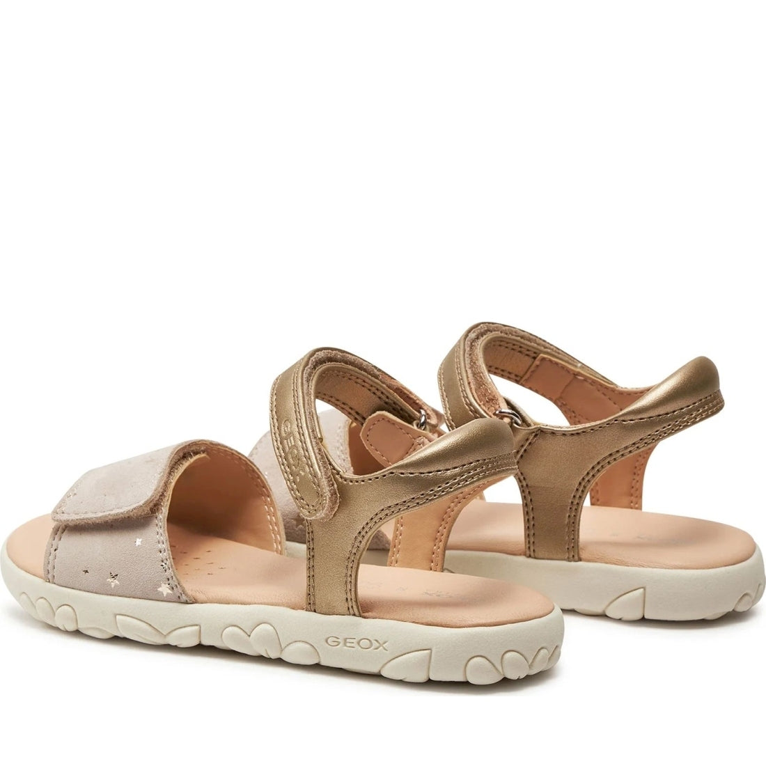 Geox girls platinum, beige sandal haiti | Vilbury London