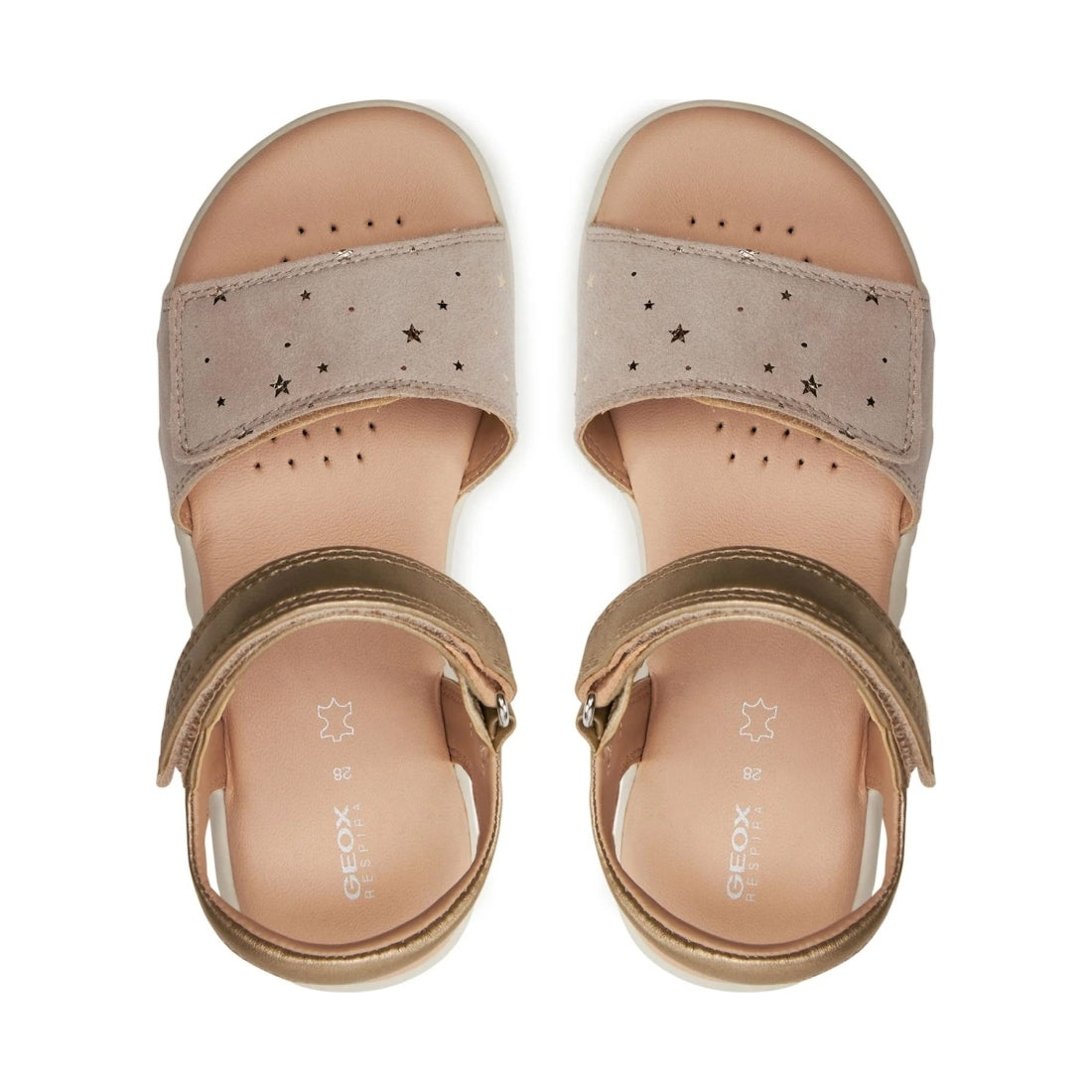 Geox girls platinum, beige sandal haiti | Vilbury London