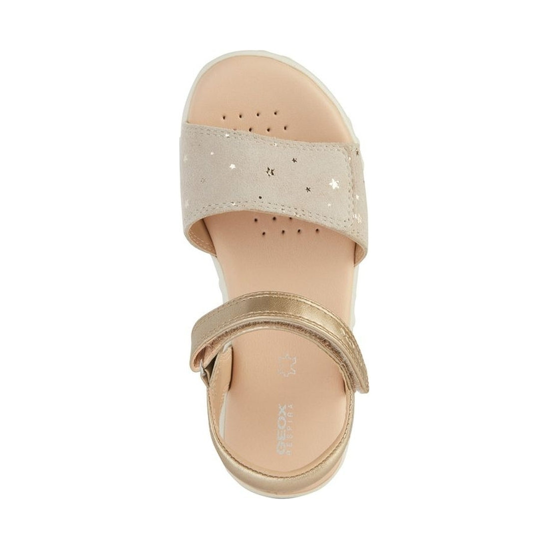 Geox girls platinum, beige sandal haiti | Vilbury London