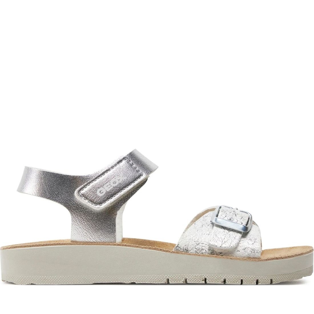 Geox girls silver, white sandal costarei | Vilbury London