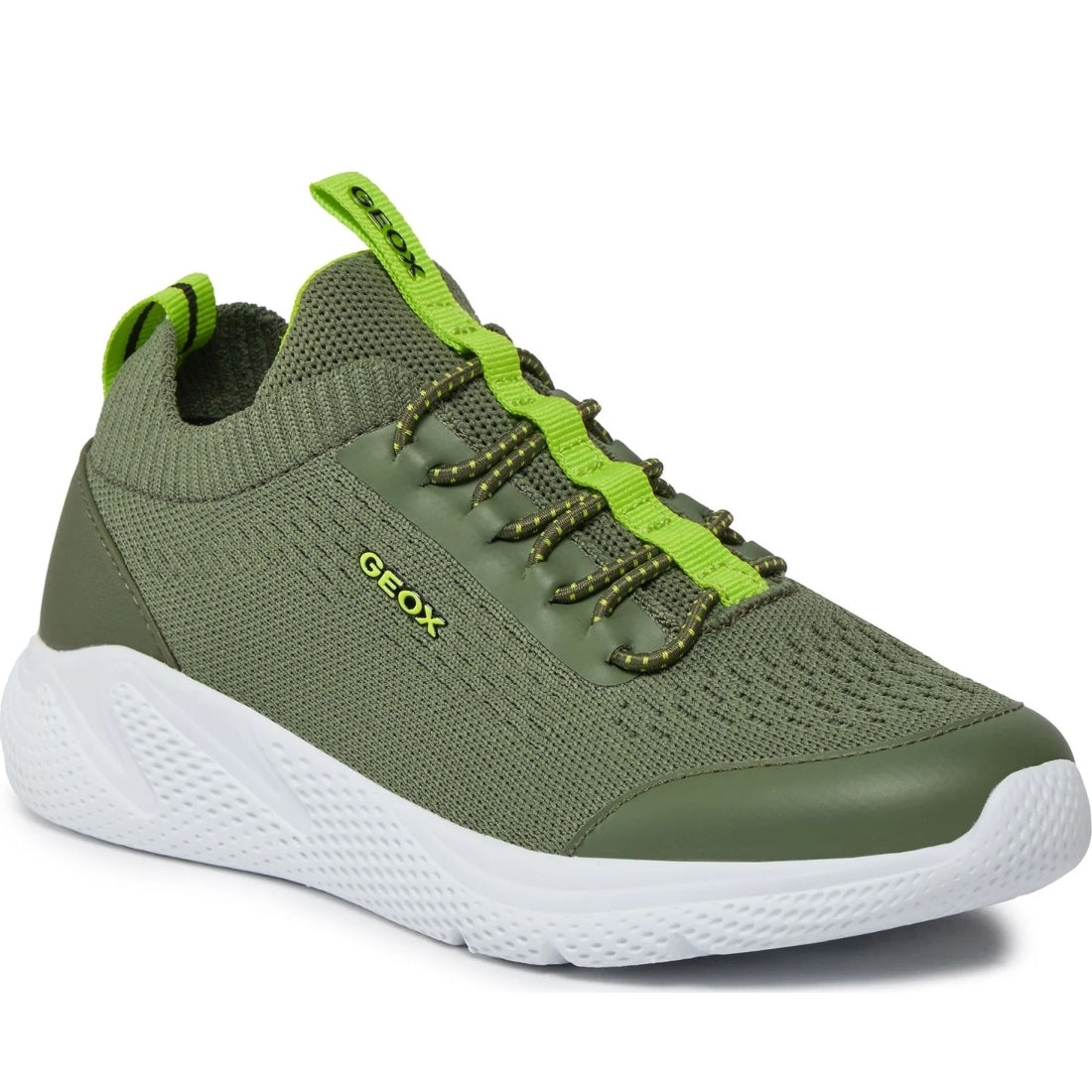 Geox boys military, lime sprintye sneakers | Vilbury London