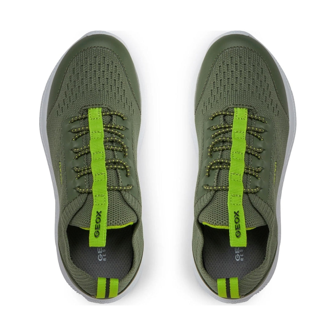 Geox boys military, lime sprintye sneakers | Vilbury London