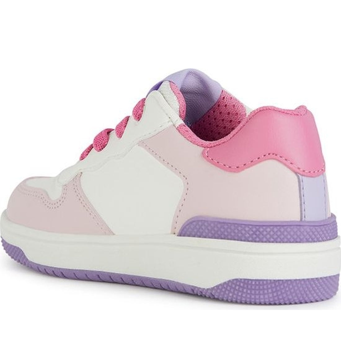 Geox girls white, dk pink washiba sneakers | Vilbury London