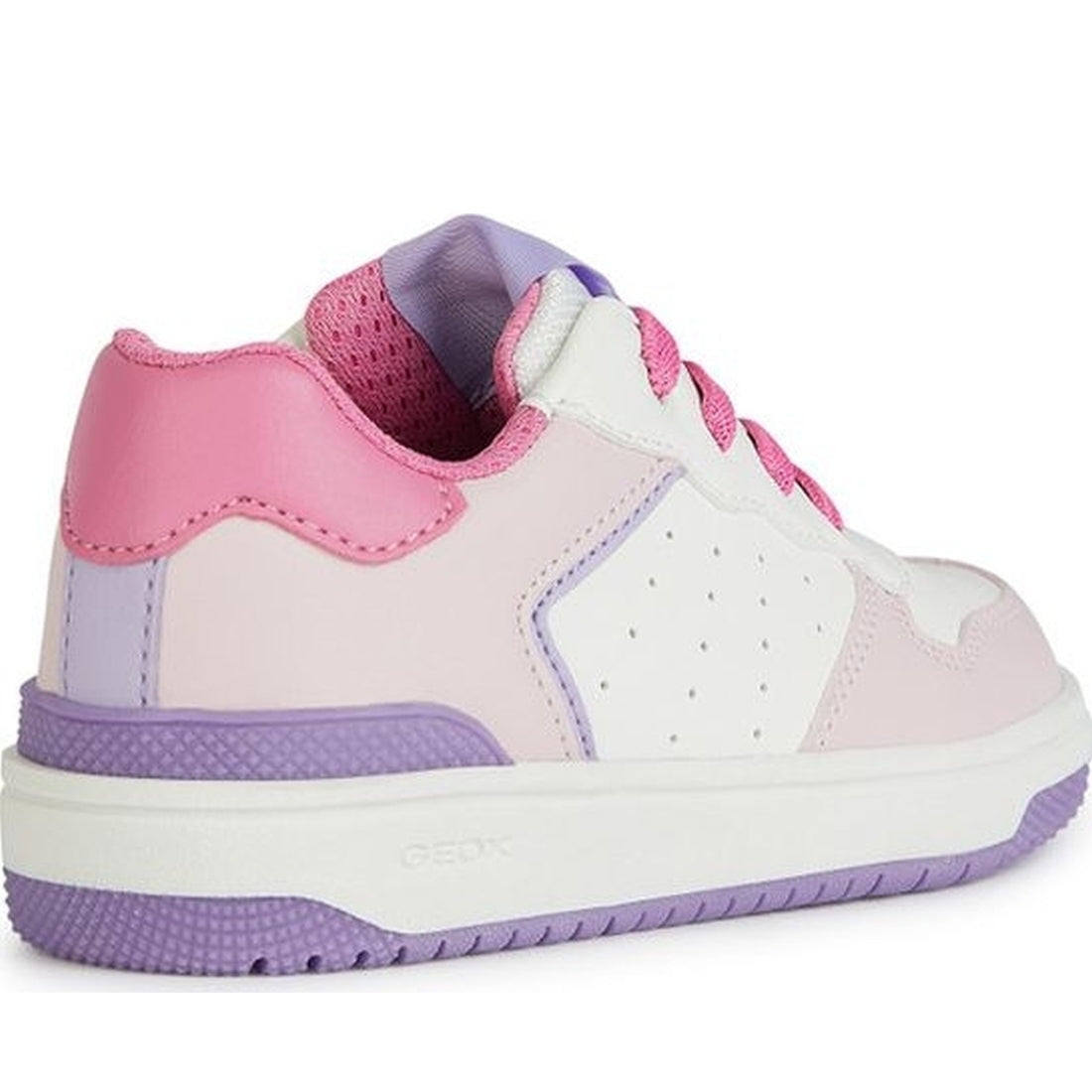 Geox girls white, dk pink washiba sneakers | Vilbury London