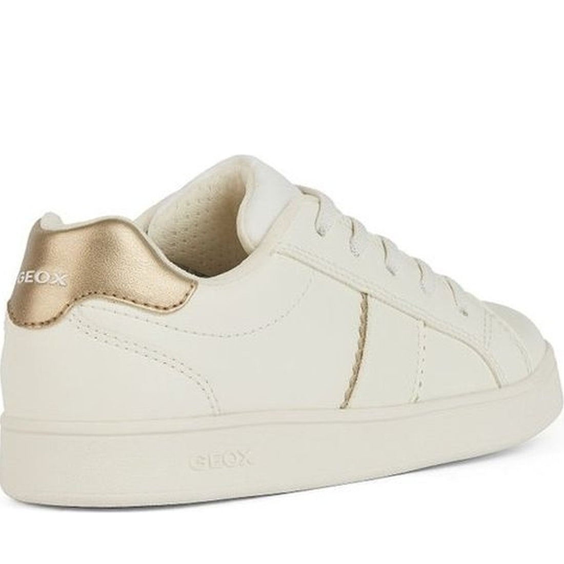 Geox girls white, platinum eclyper sneakers | Vilbury London