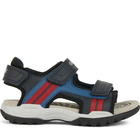 Geox boys navy, red borealis sandals | Vilbury London