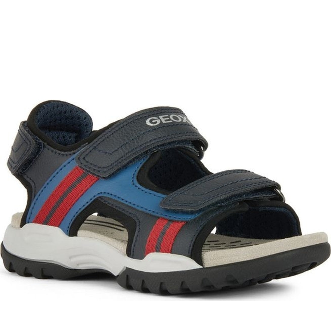 Geox boys navy, red borealis sandals | Vilbury London