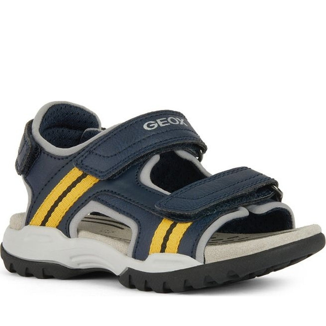 Geox boys navy, ochreyellow borealis sandals | Vilbury London
