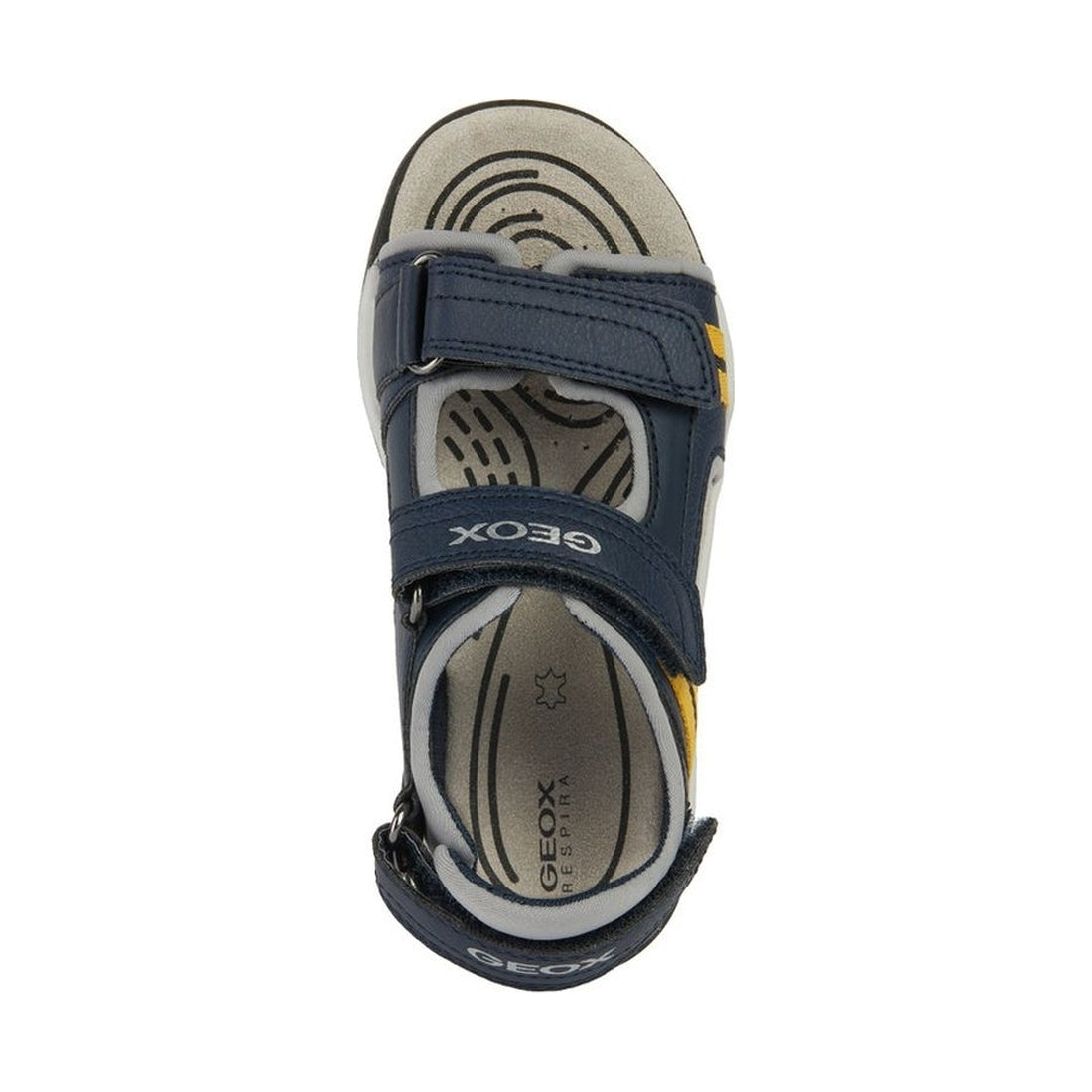Geox boys navy, ochreyellow borealis sandals | Vilbury London