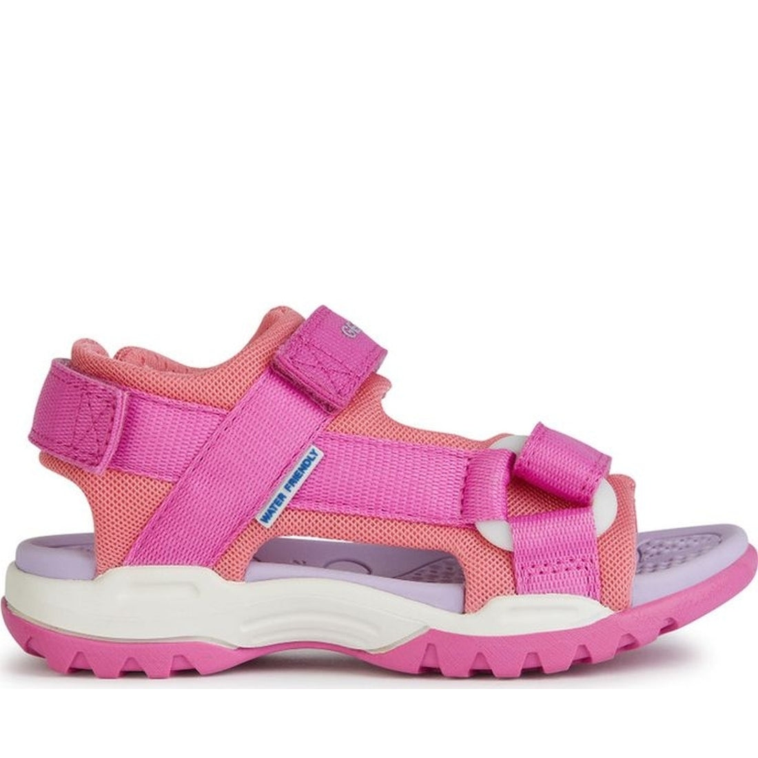 Geox girls fuchsia, lt coral borealis sandals | Vilbury London