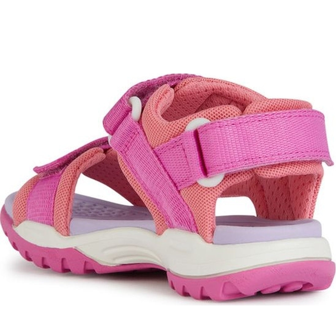Geox girls fuchsia, lt coral borealis sandals | Vilbury London