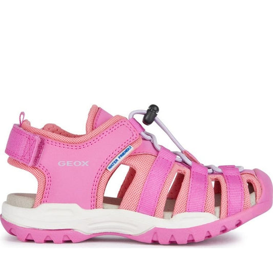 Geox girls fuchsia, lt coral borealis sandals | Vilbury London