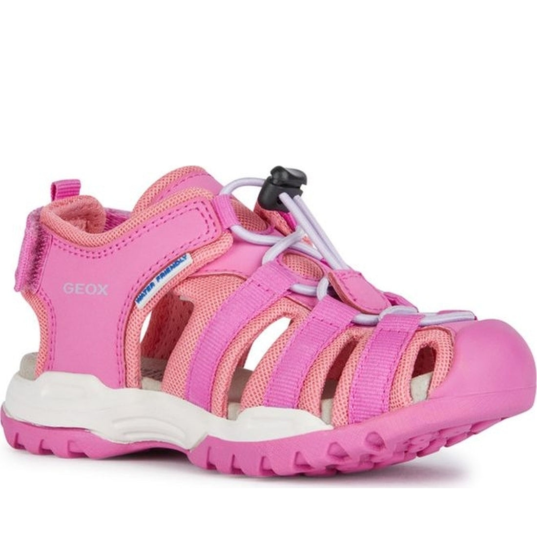 Geox girls fuchsia, lt coral borealis sandals | Vilbury London