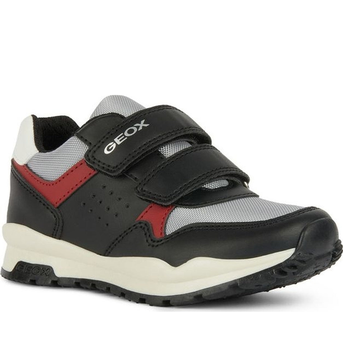 Geox boys black, red pavel sneakers | Vilbury London