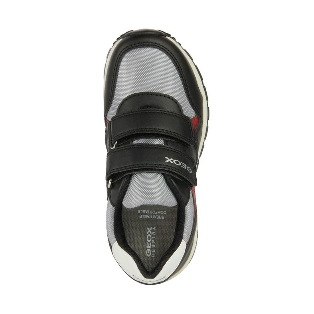 Geox boys black, red pavel sneakers | Vilbury London