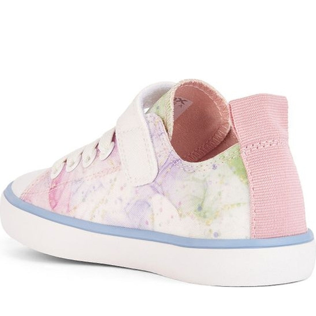 Geox girls white, pink gisli sneakers | Vilbury London