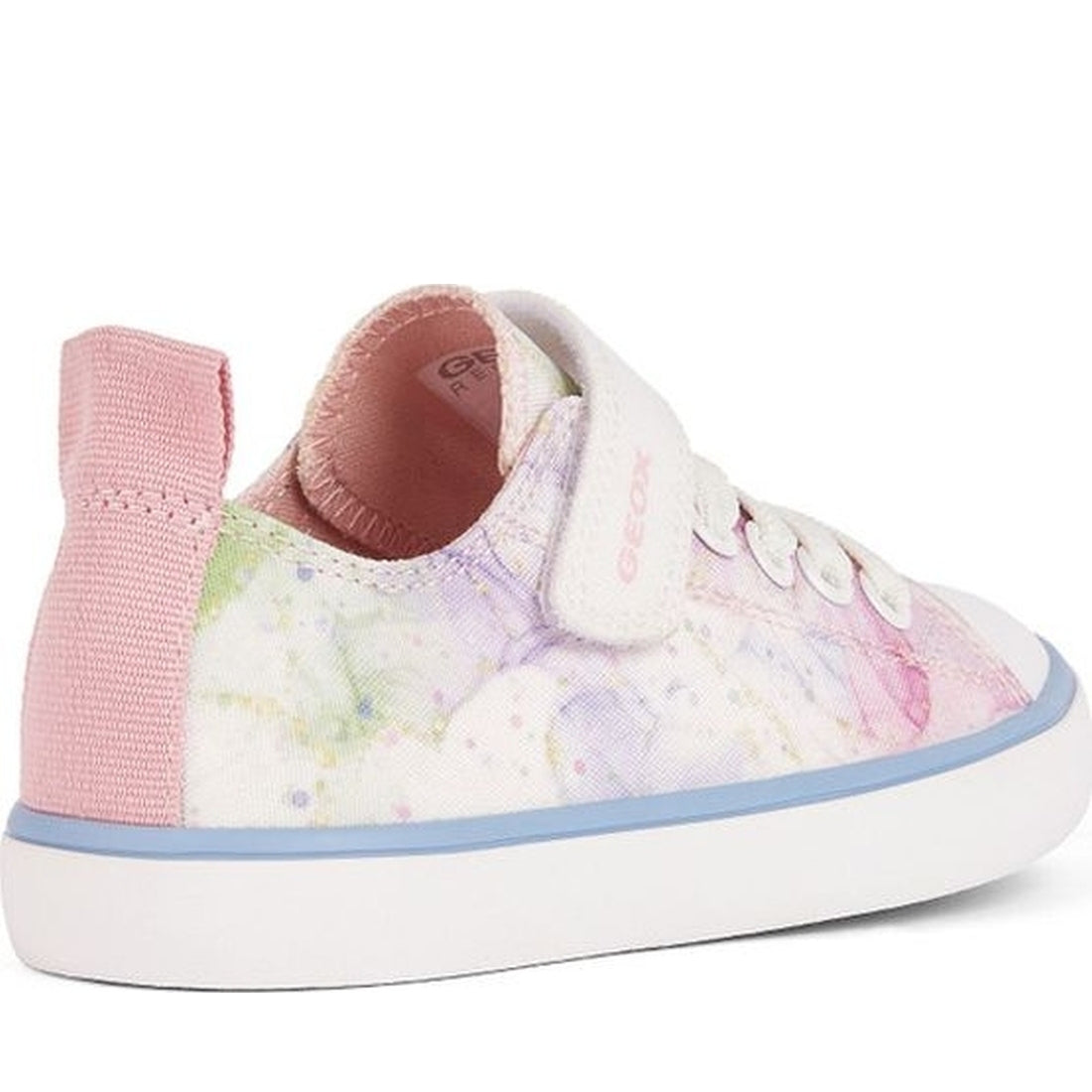 Geox girls white, pink gisli sneakers | Vilbury London