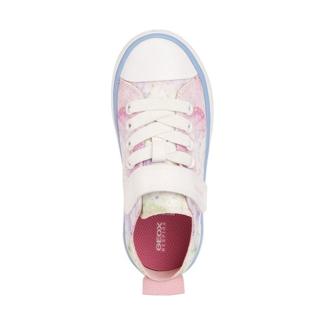 Geox girls white, pink gisli sneakers | Vilbury London