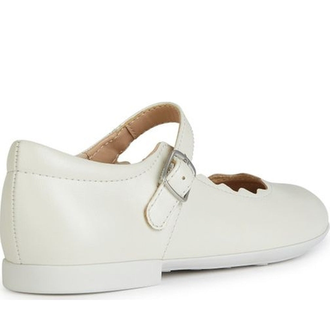 Geox girls white plie' ballerina | Vilbury London