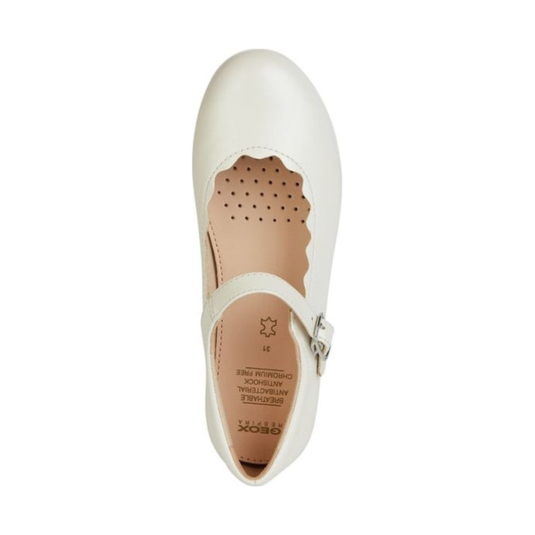 Geox girls white plie' ballerina | Vilbury London