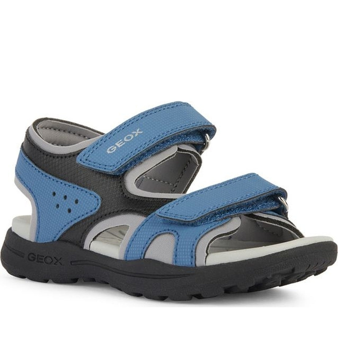 Geox boys lt blue, black vaniett sandals | Vilbury London