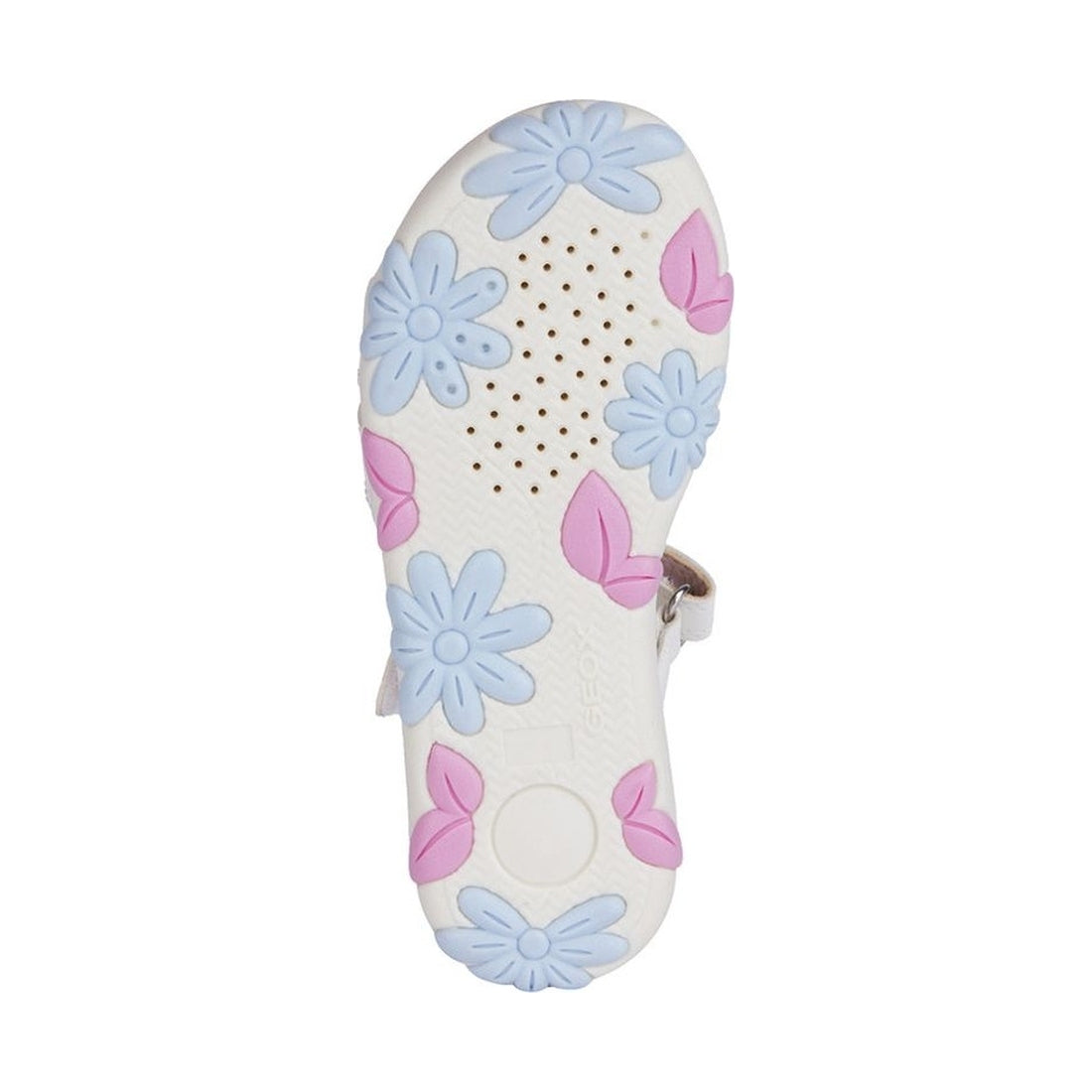 Geox girls white, dk pink sandal haiti | Vilbury London