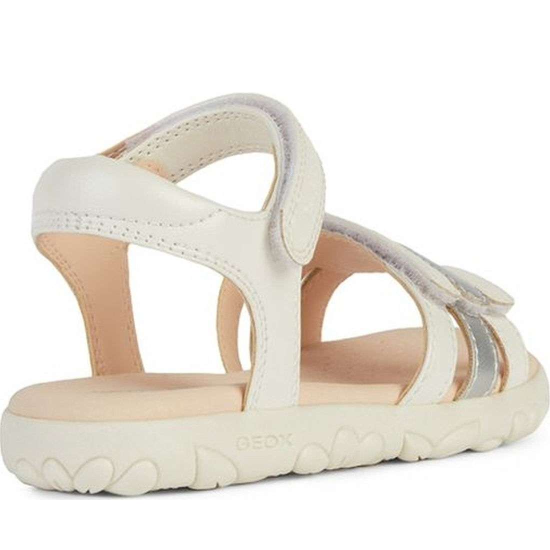 Geox girls white, silver sandal haiti | Vilbury London