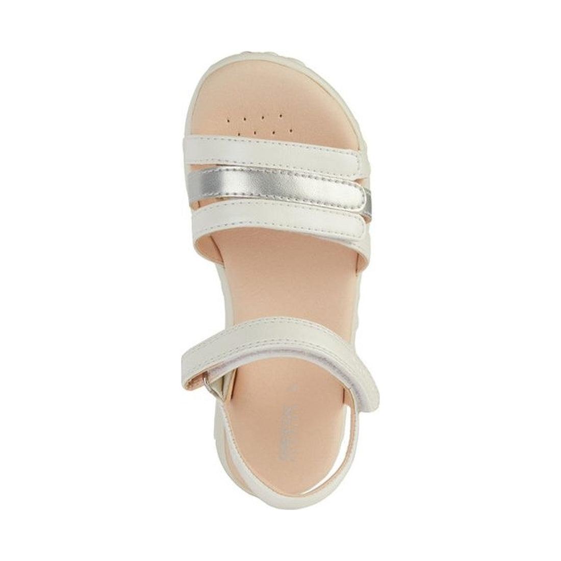 Geox girls white, silver sandal haiti | Vilbury London