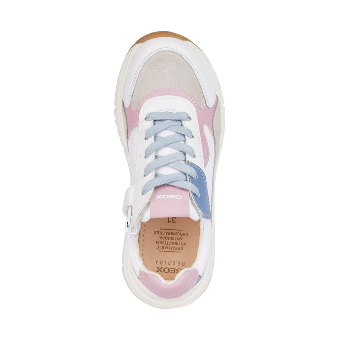 Geox girls white, avio mawazy sneakers | Vilbury London