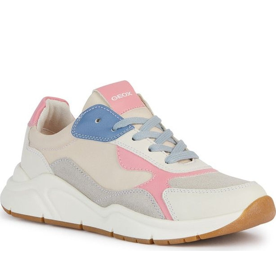 Geox girls lt ivory, lt coral mawazy sneakers | Vilbury London