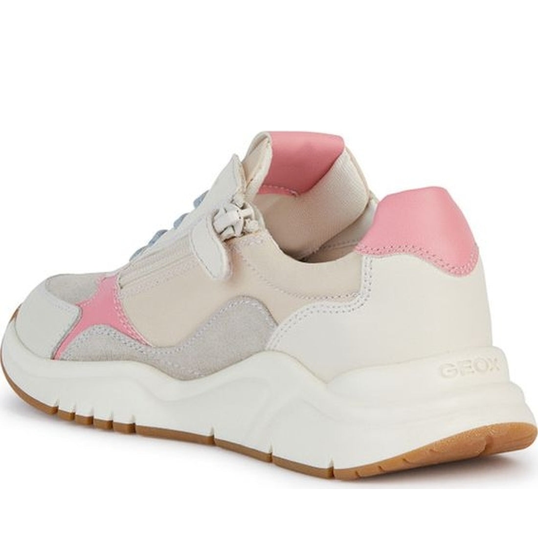 Geox girls lt ivory, lt coral mawazy sneakers | Vilbury London