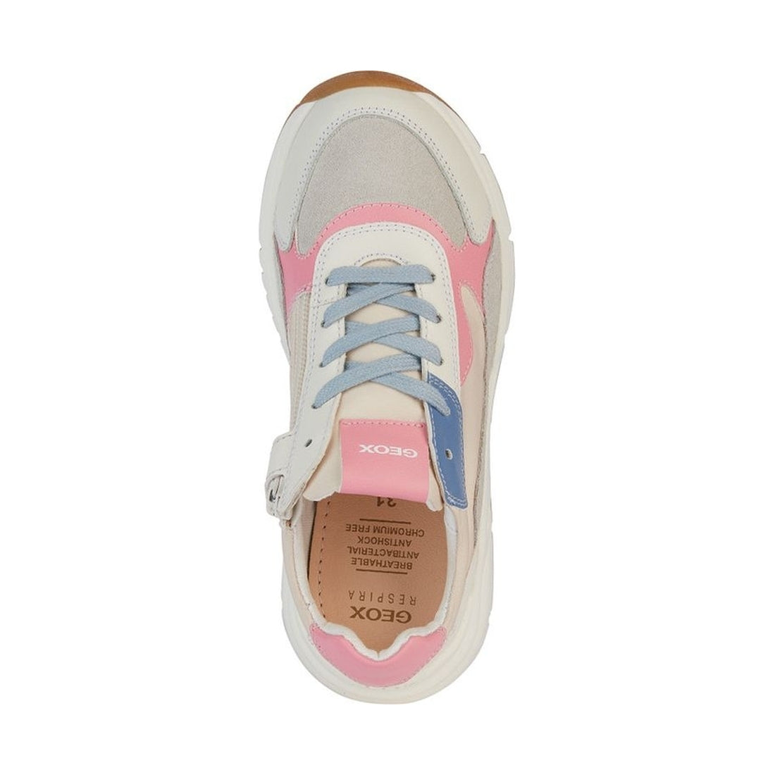 Geox girls lt ivory, lt coral mawazy sneakers | Vilbury London