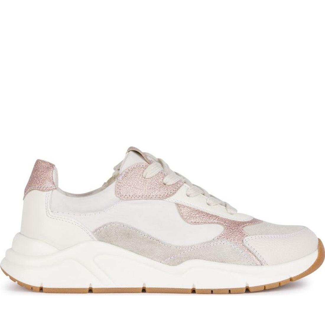 Geox girls off white, lt rose mawazy sneakers | Vilbury London