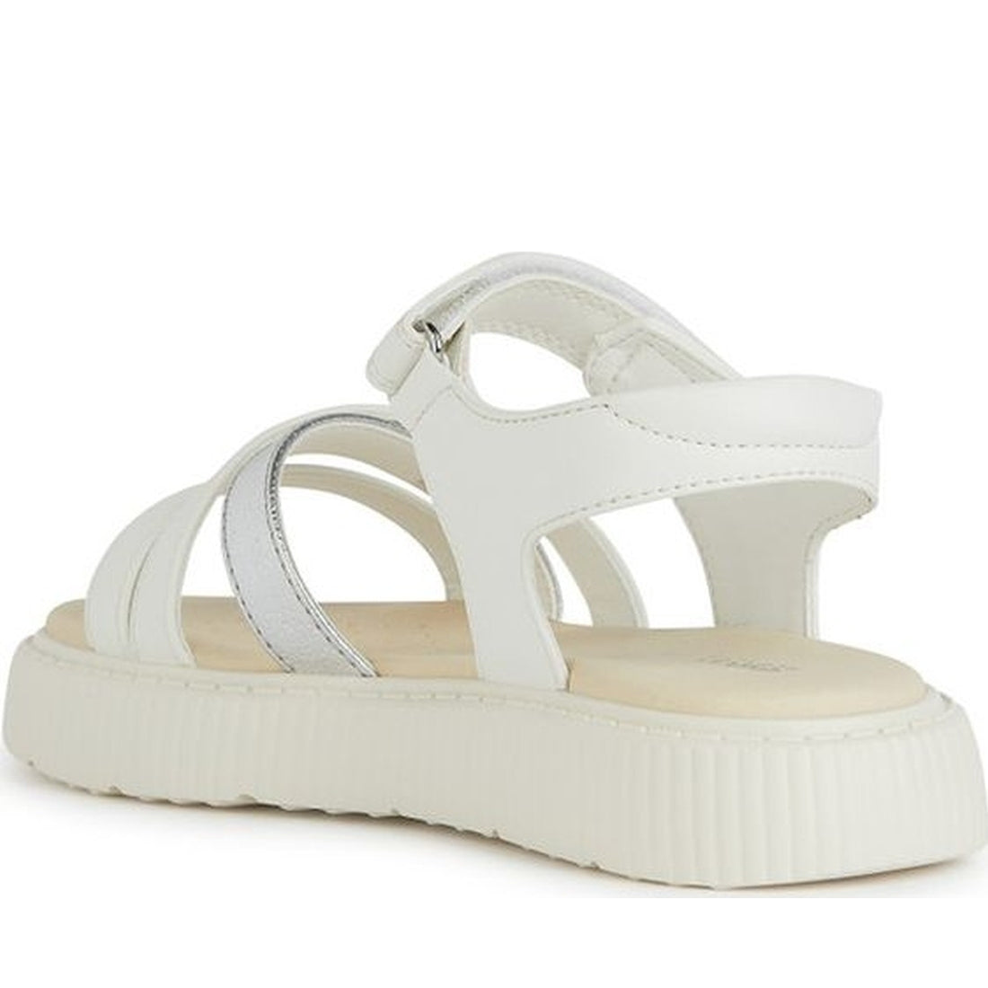 Geox girls white, silver sandal kodette | Vilbury London