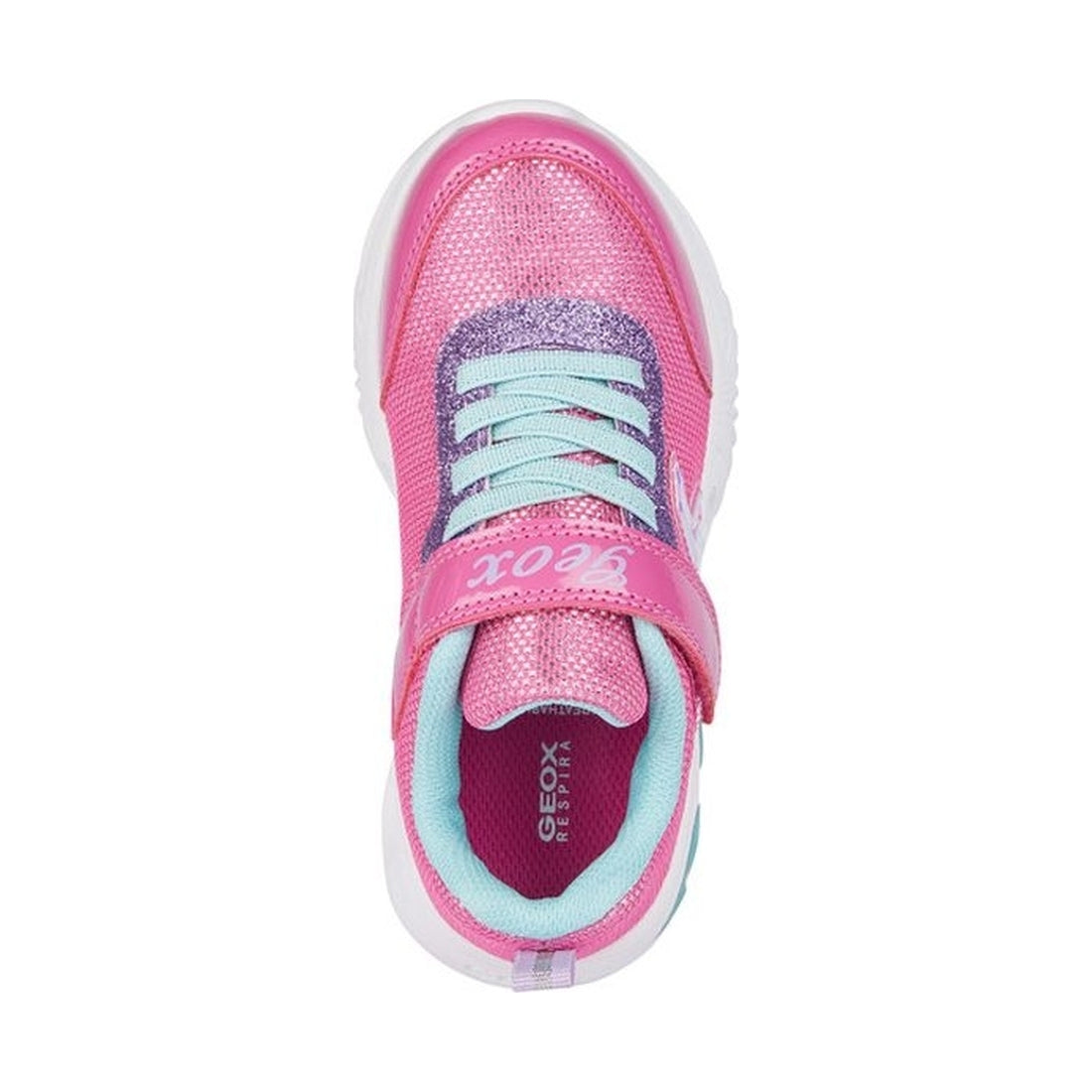 Geox girls fuchsia, aqua assister sneakers | Vilbury London