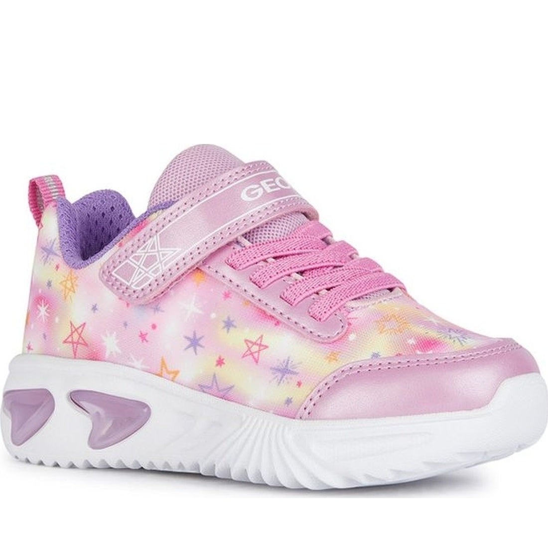 Geox girls pink, fuchsia assister sneakers | Vilbury London