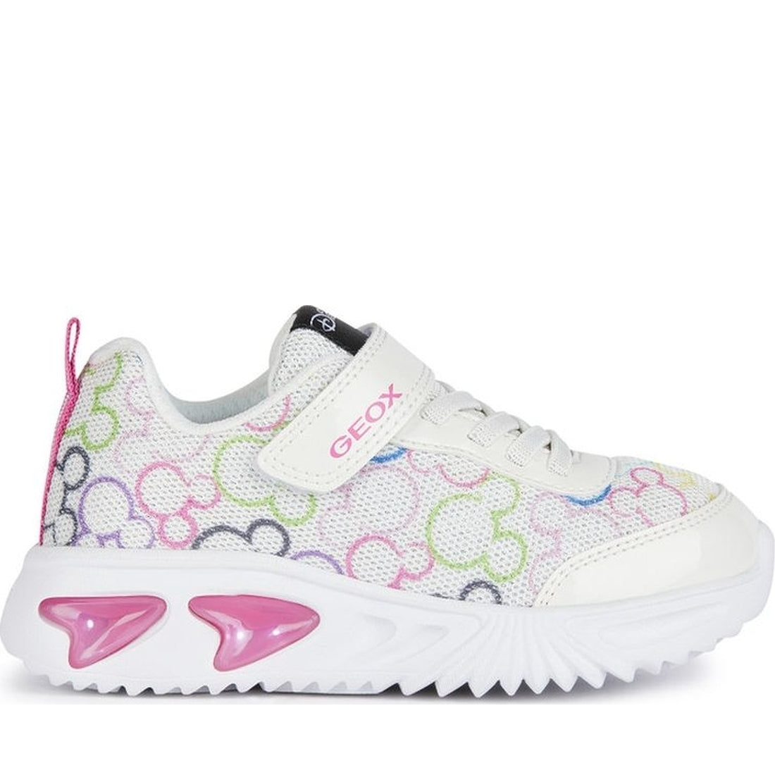 Geox girls white, multicolor assister sneakers | Vilbury London