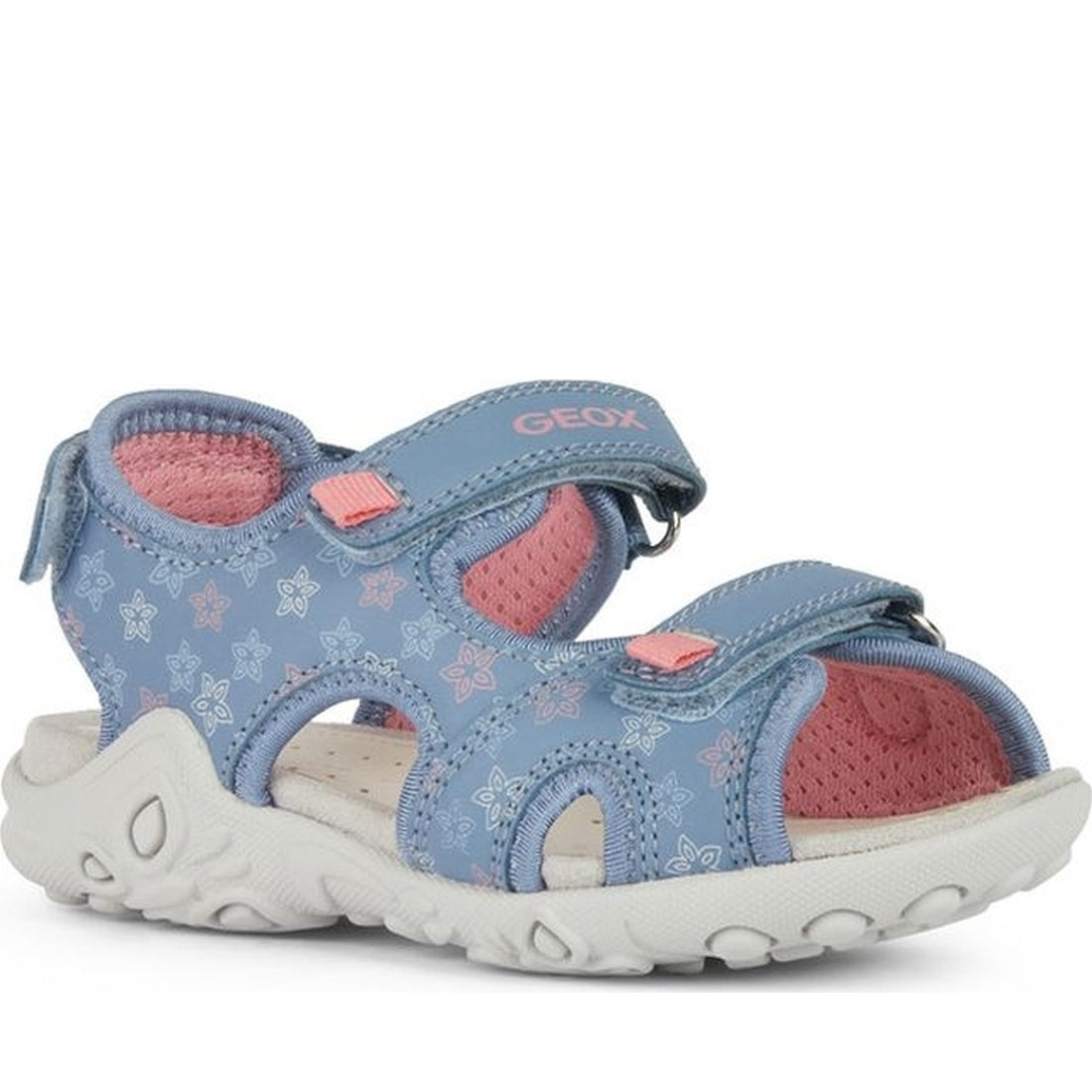 Geox girls dk sky, lt coral sandal whinberry | Vilbury London